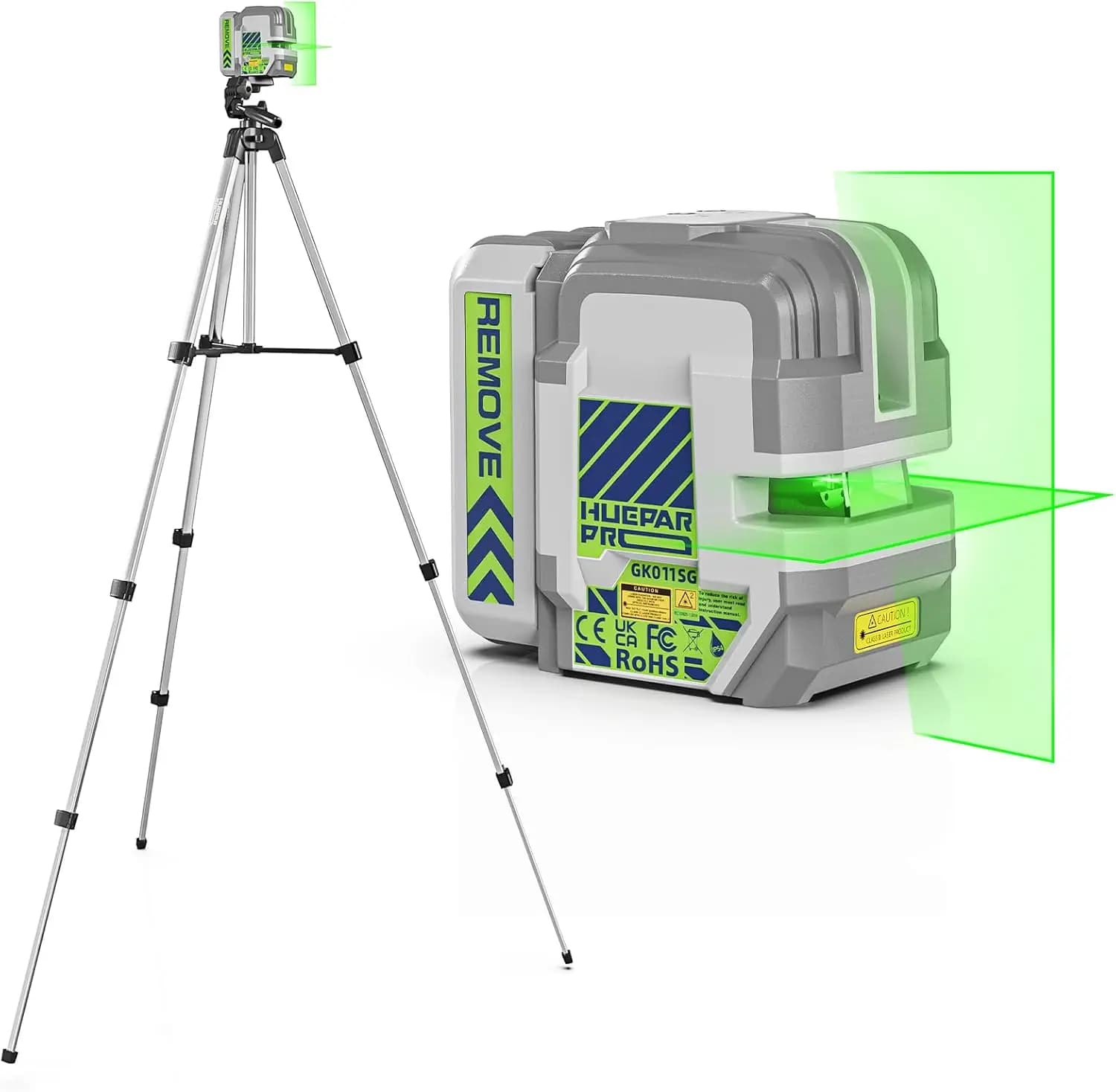 Green Laser Level Self-levelling with Treppiede, Flow 45m, Rechargeable for Fai-da-te and Construction Projects