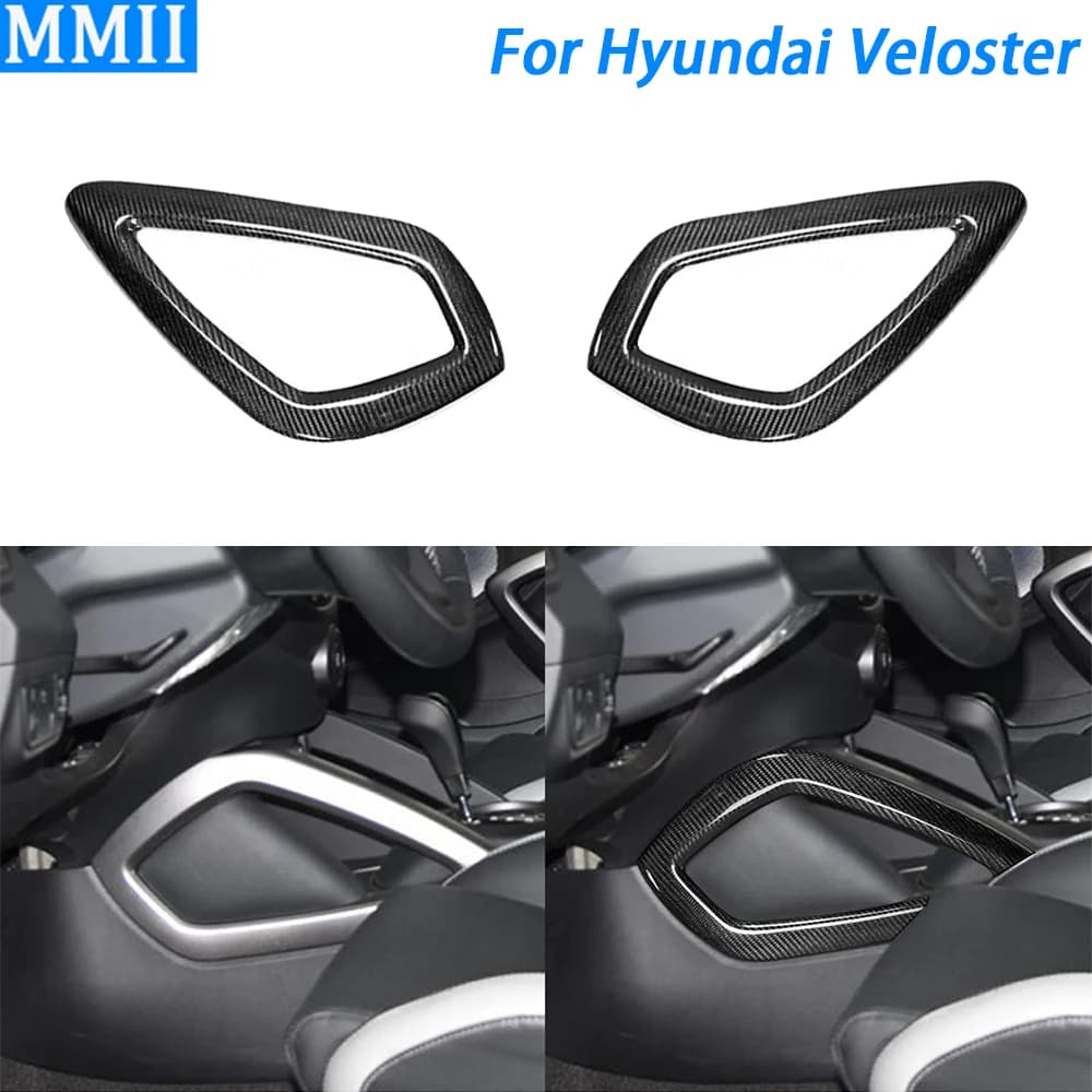 For Hyundai Veloster 2011-2017 Real Carbon Fiber Gear Shift Both Side Arms Cover Panel Interior Editing Accessories Auto