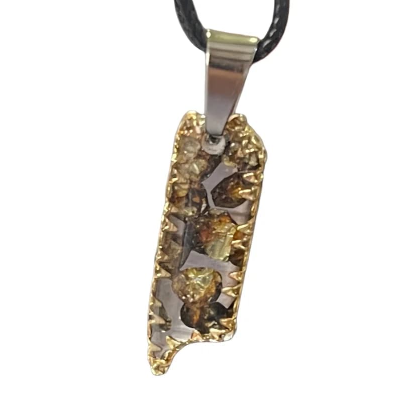 2.1g Seymchan Olive Meteorite manual Pendant Olive Meteorite Natural Olive Meteorite Necklace Pendant Specimen Collection- LB149