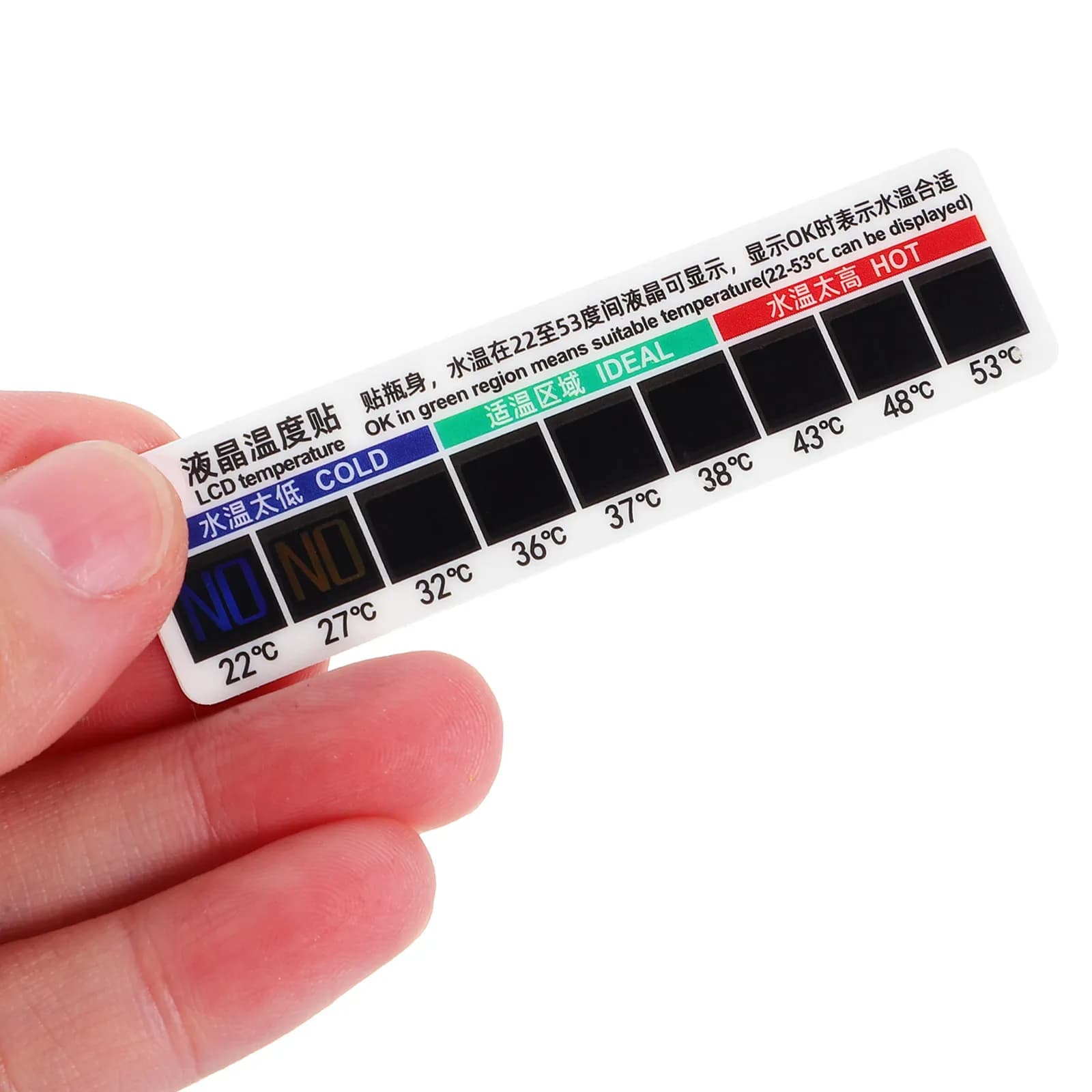 10Pcs Physiological Saline Temperature Sticker Adhesive Thermometer Strip for Cup Bottle Body Temperature Measuring Patch