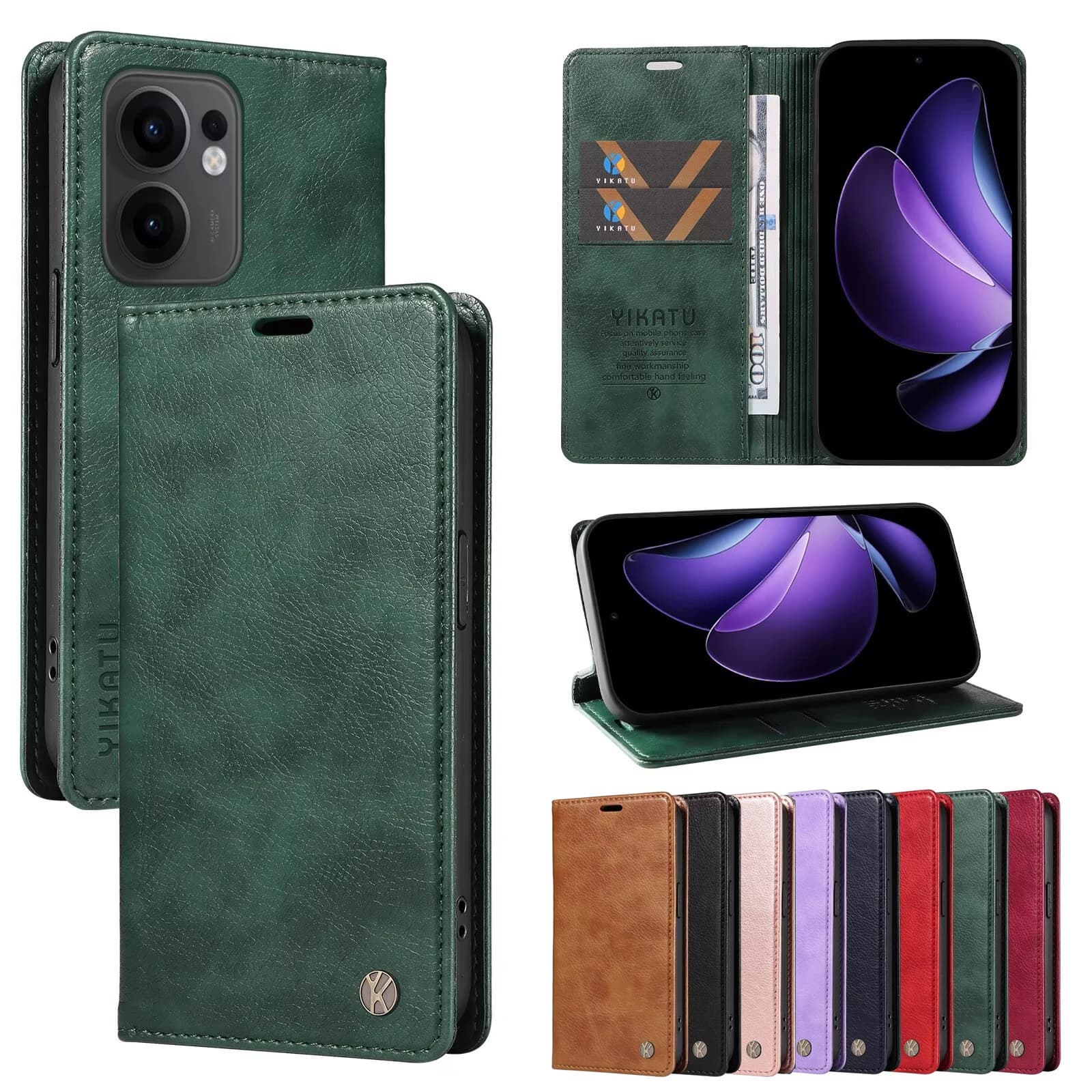 Wallet Leather Case For OPPO A7N A7 A5S A3 Pro A1 A60 5G A58 A57S A57 A55 A54S A54 4G A40 A3S A38 A36 A18 A17 A16 A15 A12 A11 A9