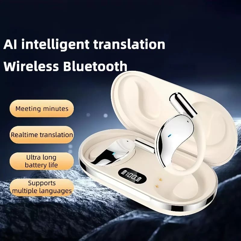 Q39 AI Real-time translation headphones 140 languages Instant voice translator Auricolari Ear Hook Headphones with Noise Cancellation