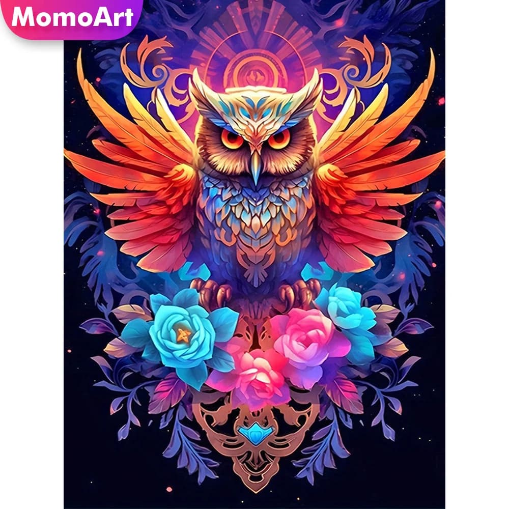 Momoart Nuovo Arrivo Pittura Diamantata Aquila Ricamo Animale Punto Croce Fiore Mosaico Diamantato Fai da Te Arte e Artigianato per la Casa e il Soggiorno