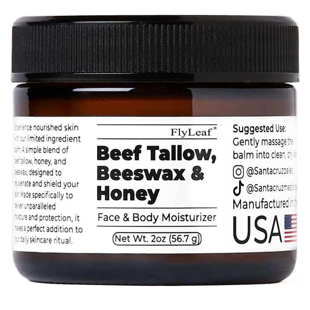 Roasted beef and honey balm Moisturizing cream for face Tallow Lotion for body Grass Fed Cream for face finished with grass Care