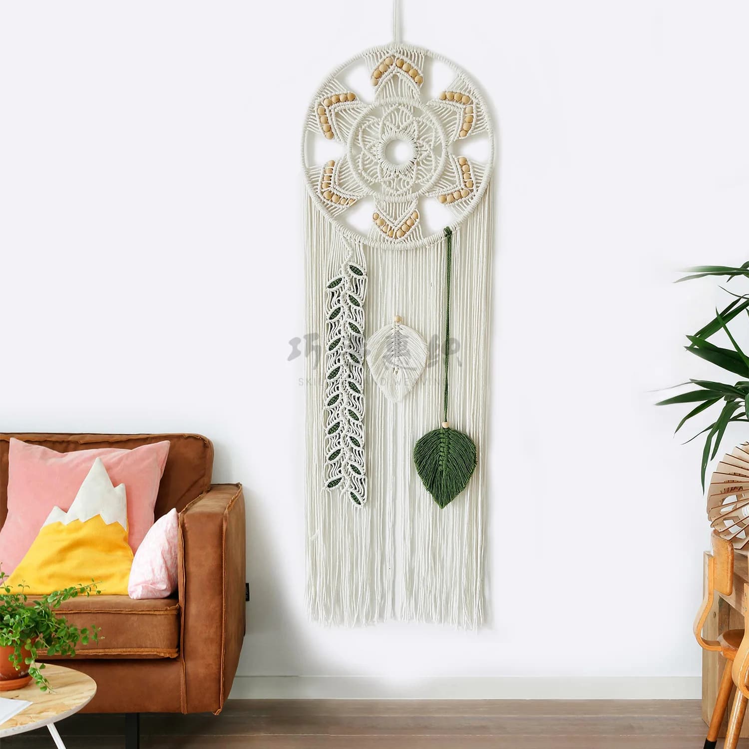 Macrame Dream Catchers for Bedroom Dream Catcher Wall Decor Large Boho Wall Hanging with Woven Leaves Decor Ornament Easy To Use