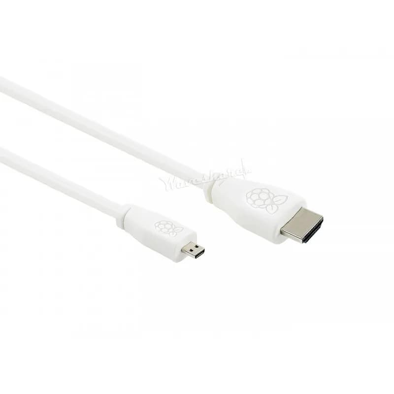 Cavo ufficiale da micro HDMI a HDMI standard Waveshare Raspberry Pi 4, 1 m, bianco