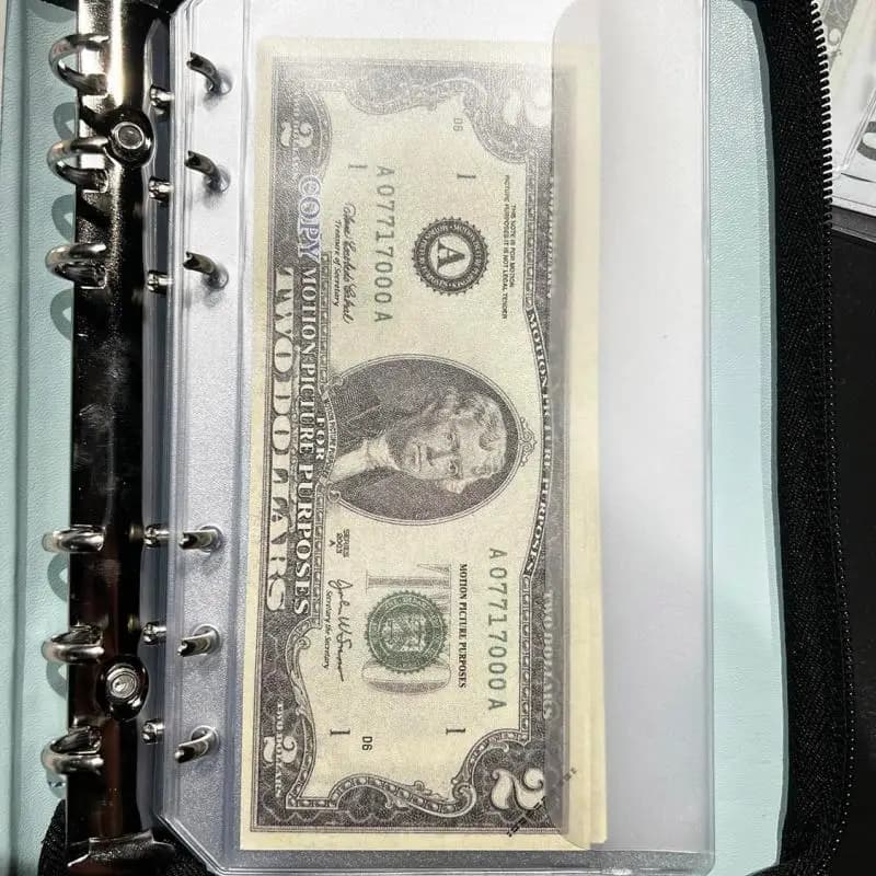 12Pcs A5 A6 6‑Holes Budget Envelopes Clear Zipper Binder Pockets Loose Leaf Cash File Pouches For Budget Notebook Accessories