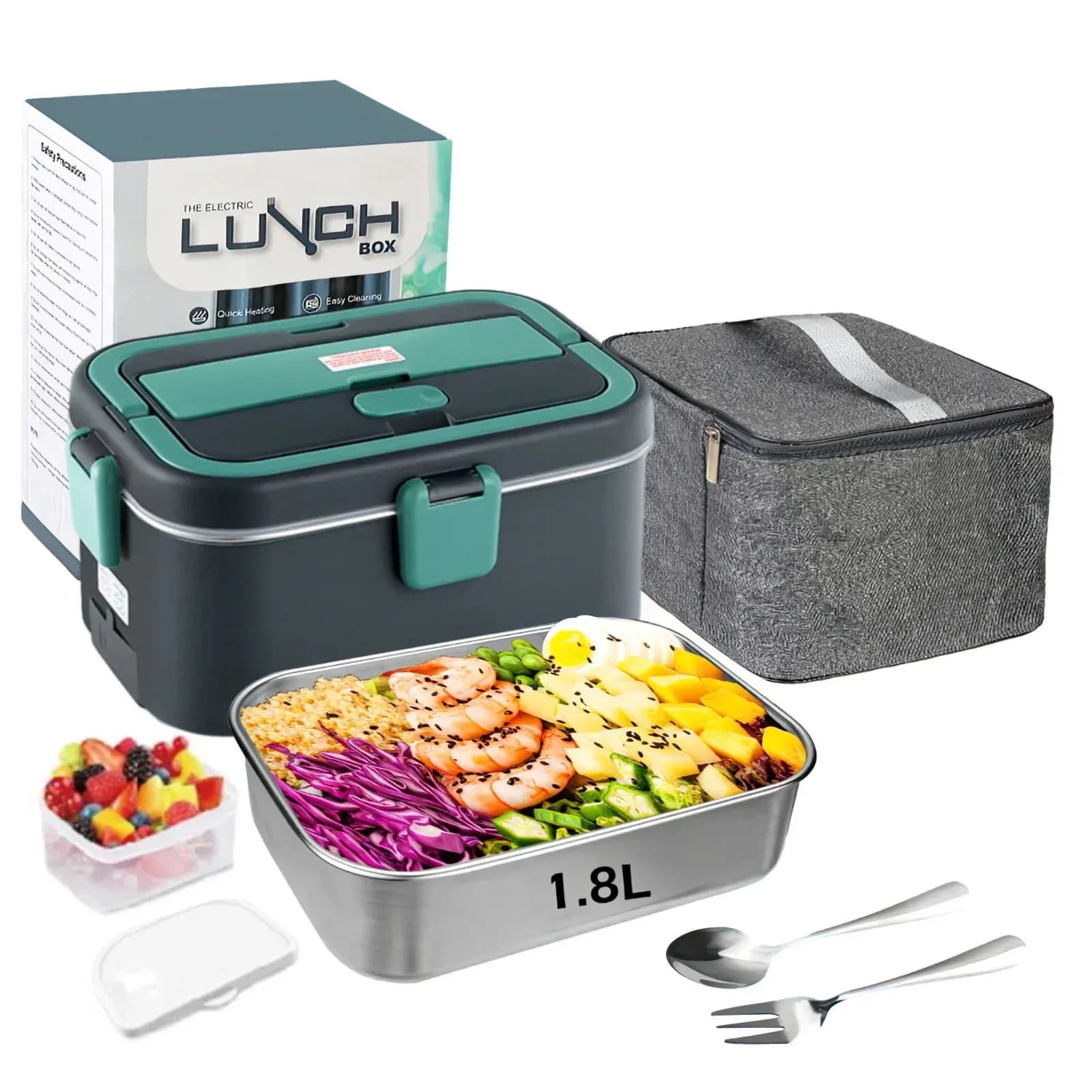 Electric Lunch Box Scaldavivande 1,8 L 80W Outdoor Camping Bento Picnic Portable Food Heater Self/Home Box