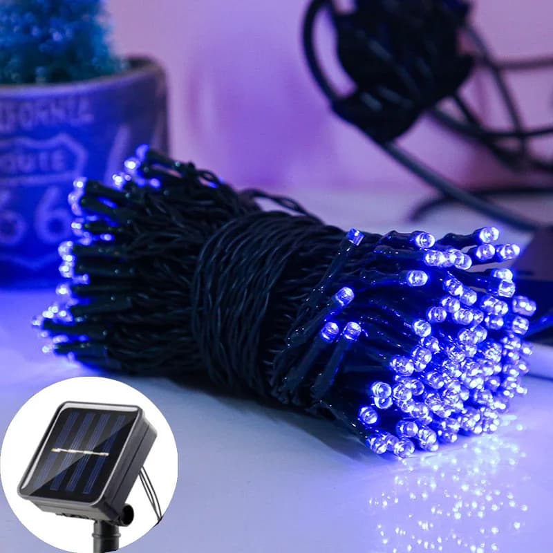 Stringa di luce solare a LED per esterni Luce lampeggiante Decorazione di Halloween e Natale Luce decorativa per atmosfera da giardino