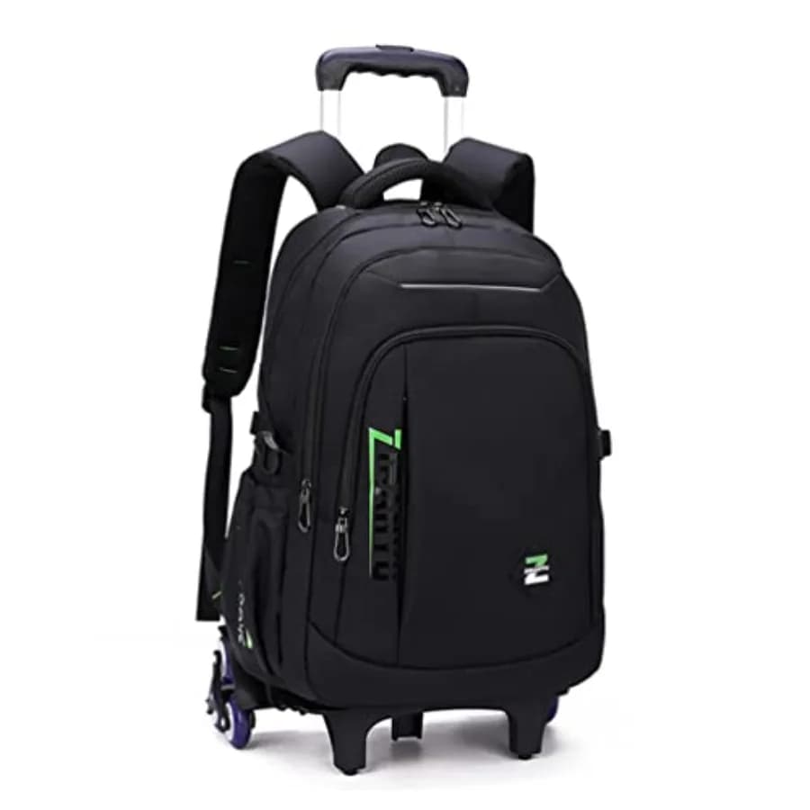Zaino Trolley Monocolore per Studenti delle Scuole Medie, Borsa con Ruote per Ragazzi Adolescenti