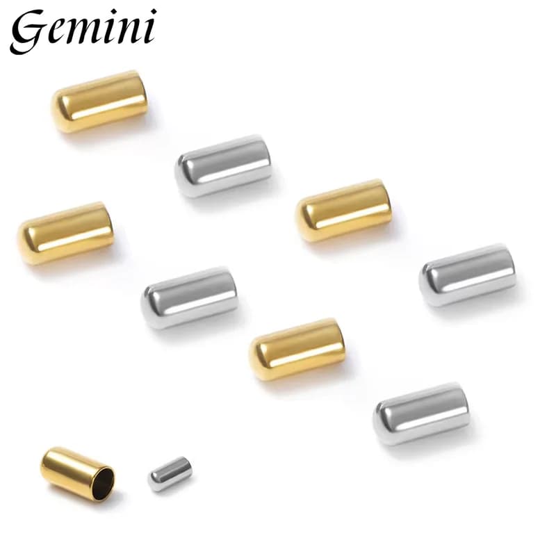 100 pezzi di fermagli a crimpare in acciaio inossidabile dorato, cordoncino fai da te, chiusura per bracciale, tappi terminali, collana in pelle per la creazione di gioielli, risultati fai da te