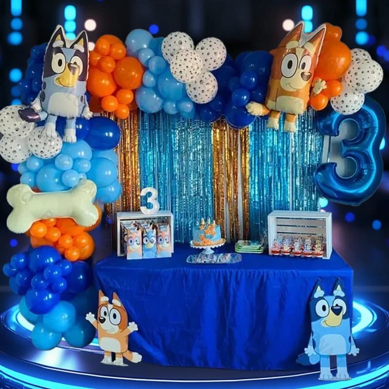 Set di 105 Palloncini Decorativi a Tema Bluey e Bingo, Palloncini Digitali per Feste di Compleanno, Decorazioni per Baby Shower e Regali per Feste