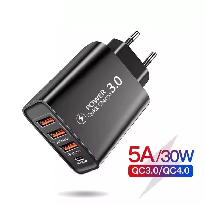 Caricabatterie rapido PD 30W tipo C con porte multiple, adattatore di ricarica rapida per iPhone, Xiaomi, Huawei, Samsung, caricabatterie USB per cellulari