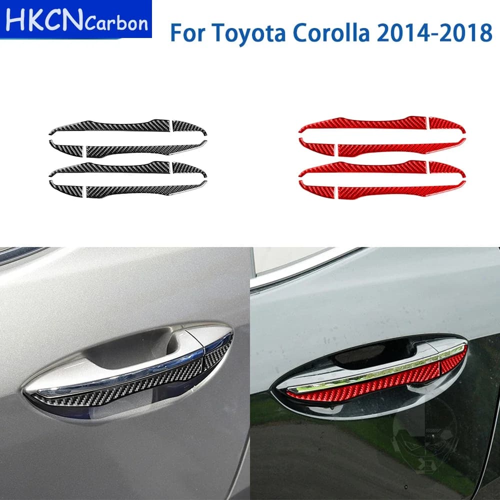 Accessori per Toyota Corolla 2014-2018, Copertura Maniglia Esterna in Fibra di Carbonio, Adesivo Decorativo