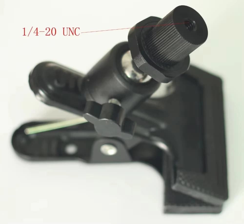 Morsetto multifunzione con doppio adattatore femmina da 1/4 per treppiede Flash Camera 5D2, filettatura 1/4-20 con adattatore a clip