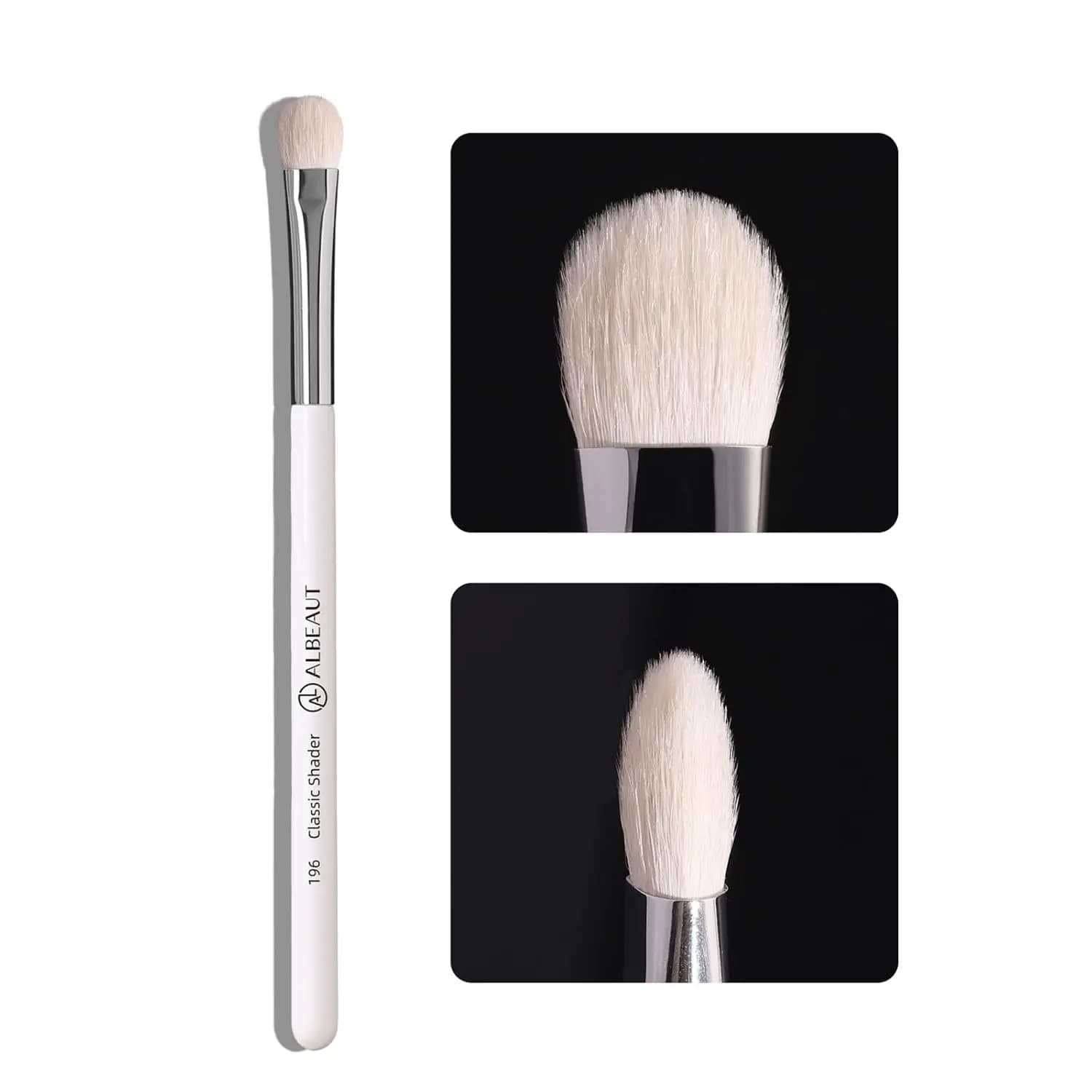 Pennello per ombretto per sfumature, applicatore denso e morbido per trucco effetto smoky, blender piatto con setole naturali