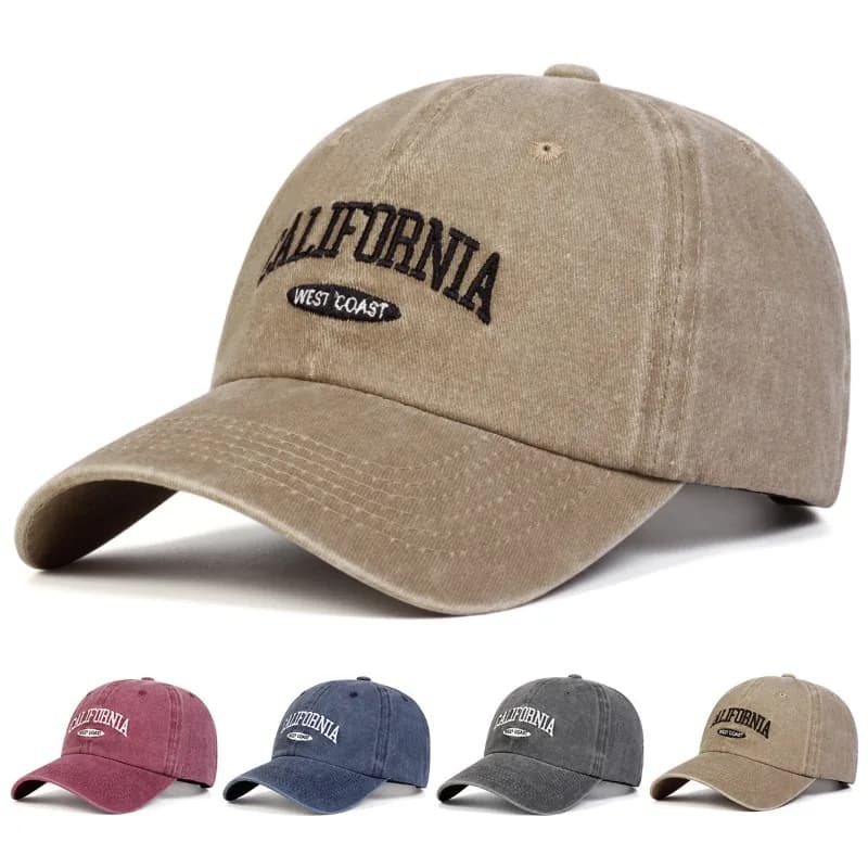 1pc Embroidered Baseball Cap Vintage Washed Distressed Dad Hat Unisex Adjustable Curved Brim Sports Cap Outdoor Casual Sun Hat