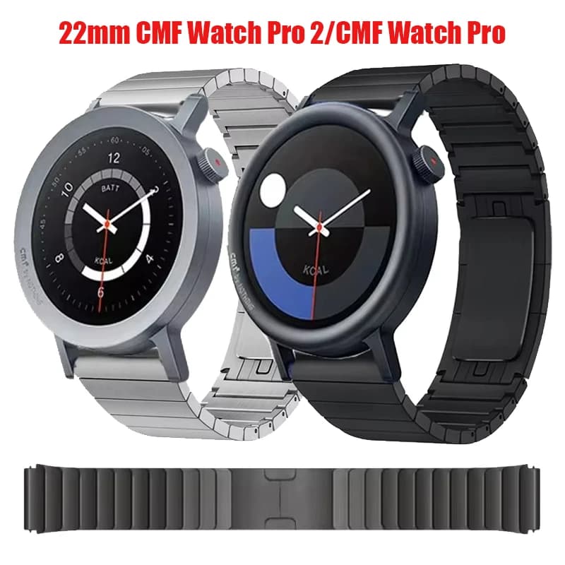 22mm Stainless Steel Strap For CMF Watch Pro 2 Metal Bracelet Link Band For CMF By Nothing Watch Pro Watchband Business Correa