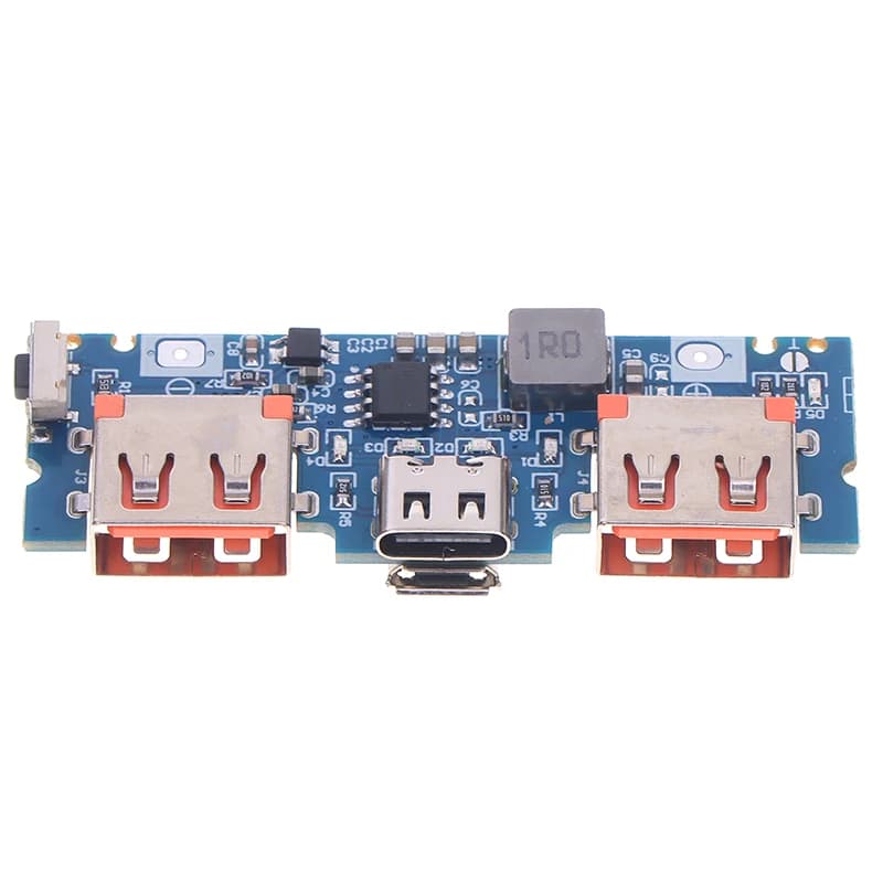 (Summer6) DIY 5V 2.4A Micro Type-C Card for Power Bank, Lithium Charger, Dual USB 18650 LED Booster Module