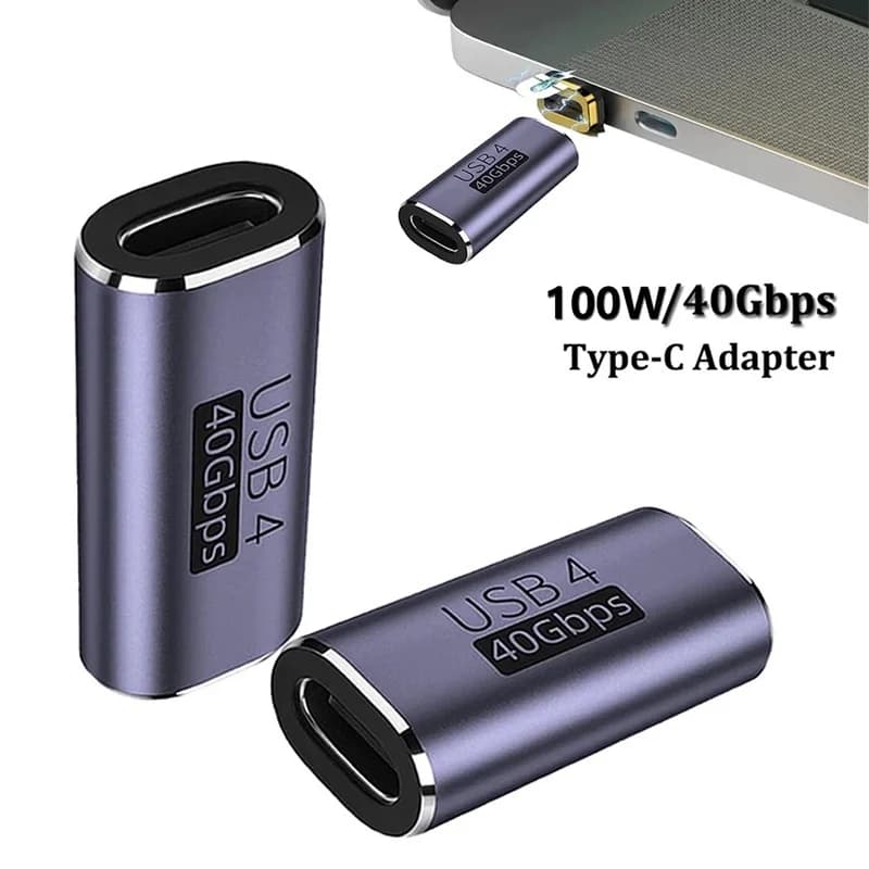 USB4.0 40Gbps OTG Type C 90 Degree Adapter 100W 5A Type-C Male to Female Fast Charging Converter USB C Data Adapter For Macbook