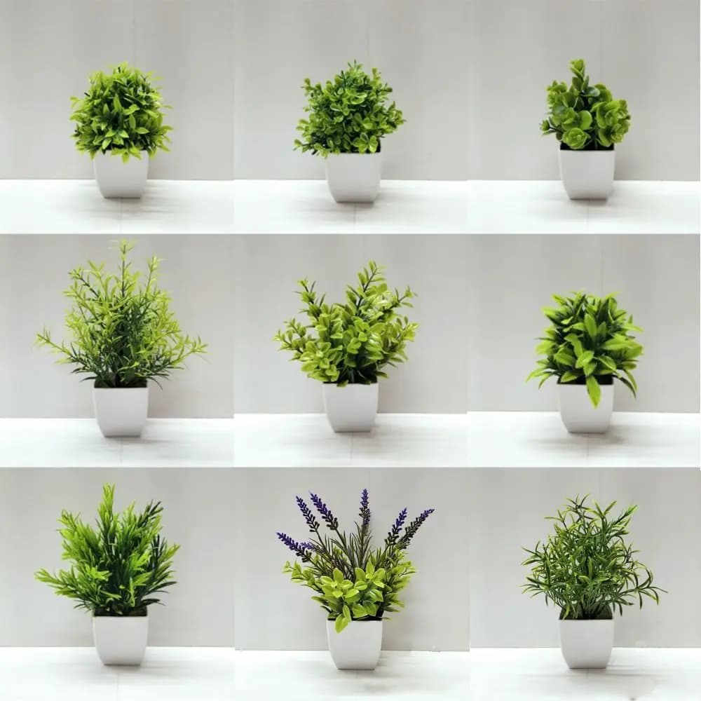 New Fake Potted Flowers False Plants Table Decor Potted Ornaments Bonsai Simulated Tree Pot Plants Home Garden Decor