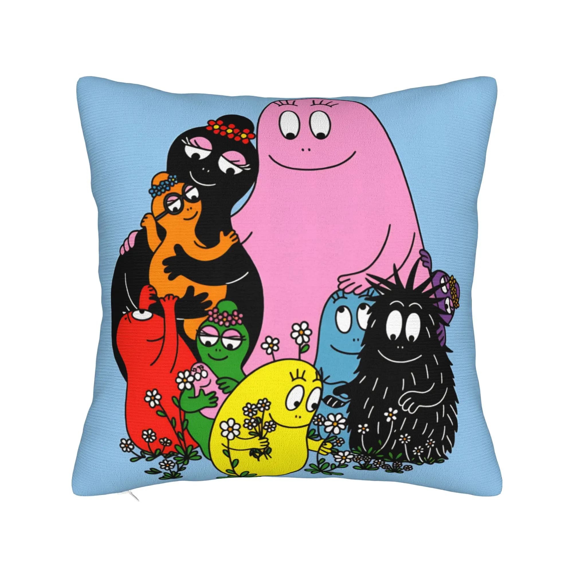 Pillow Case Cartoon Barbapapa Soft Pillow Cover For Living Room Bed Chair Cute Funny Pillowcases