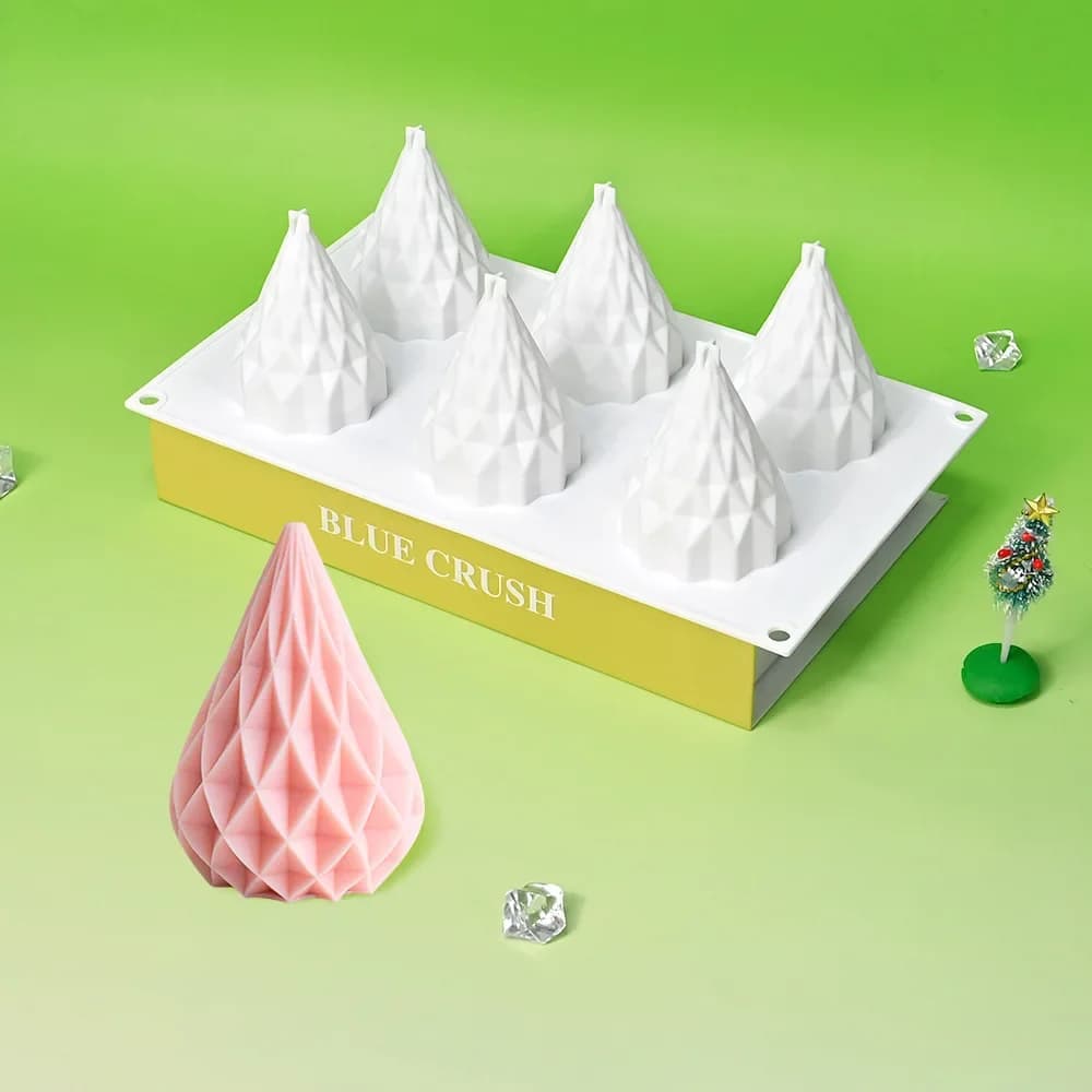 Diamond Christmas Tree Mousse Silicone Mould DIY Christmas Decoration Aroma Candle Moulds Spot