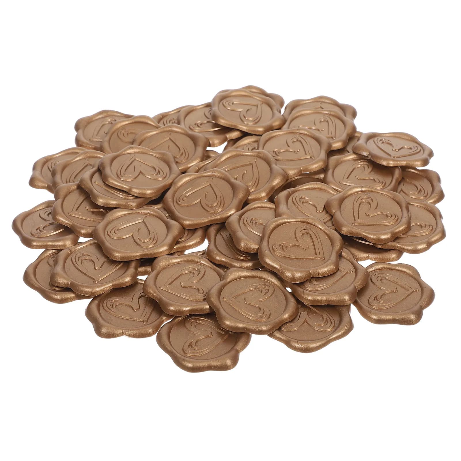 50Pcs Heart-Shaped Wax Seal Stickers Waterproof Tear-Resistant Self-Adhesive Envelope Seals for Craft Projects Holiday Greeting