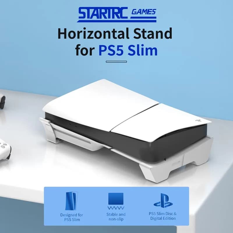 Supporto orizzontale per console di gioco PS5 Slim/Pro Staffa base di raffreddamento antiscivolo per accessori di gioco per console PlayStation 5 Slim