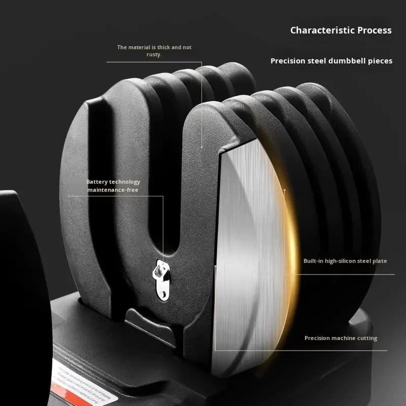 Attrezzatura Fitness Domestica, Set Pesi Regolabili 24kg (52.5LB) con Maniglia a Regolazione Rapida, Manubri in Acciaio e Plastica Antiscivolo