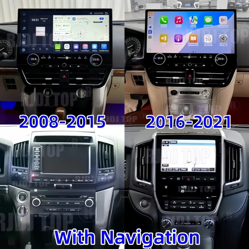 Autoradio multimediale per auto con navigatore GPS, Carplay wireless e Android Auto da 19,8 pollici per Toyota Land Cruiser LC200 J200 2008-2021