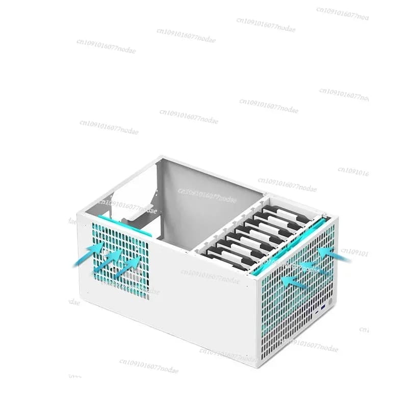 Chassis NAS a 8 Bay per Scheda Madre MATX e Alimentatore ATX, Server di Archiviazione di Rete All-in-One per Casa/Ufficio