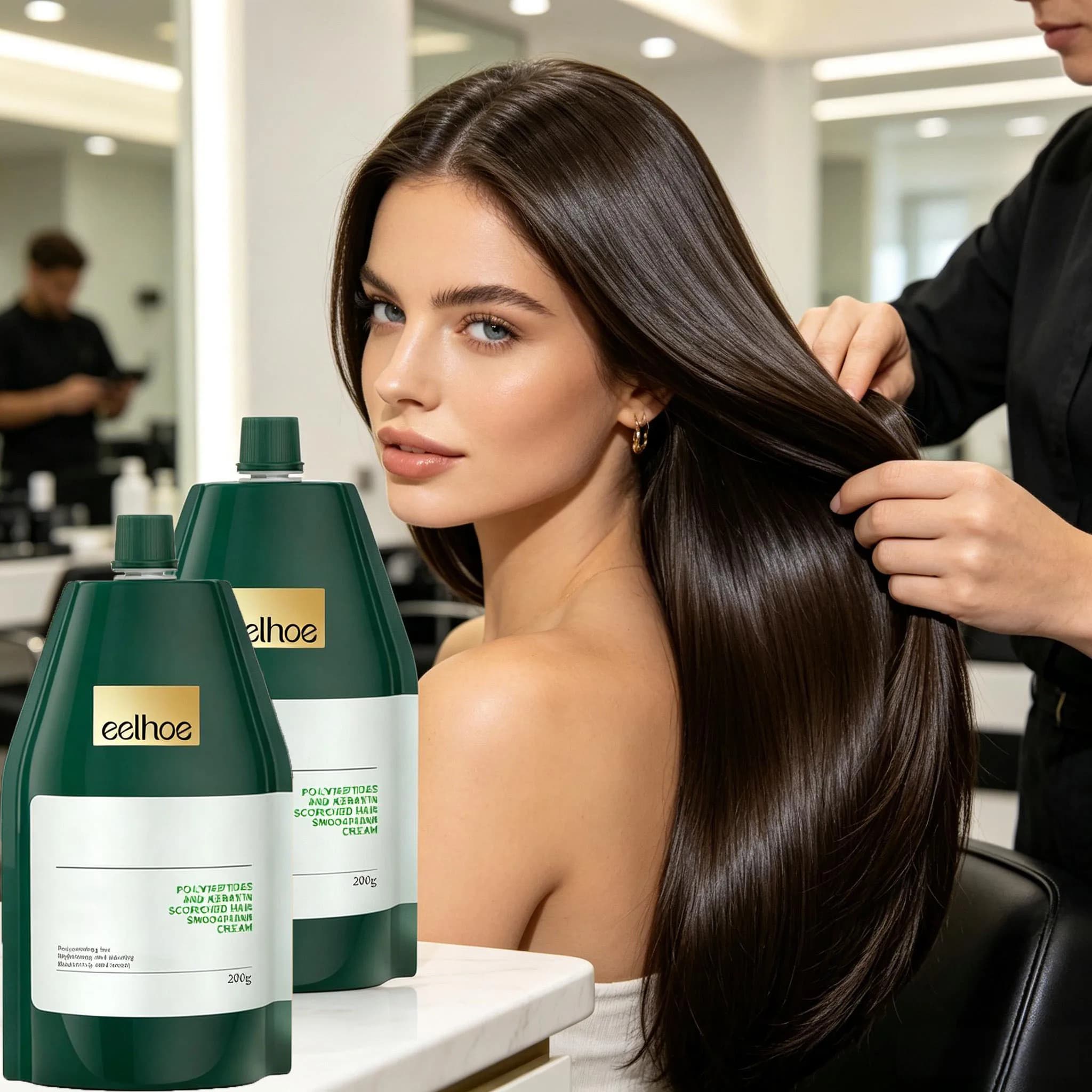 EELHOE Maschera per Capelli alla Cheratina, Trattamento Profondo, Migliora i Capelli Crespi, Riduce le Doppie Punte, Crema Idratante per Capelli Lisci e Lucenti