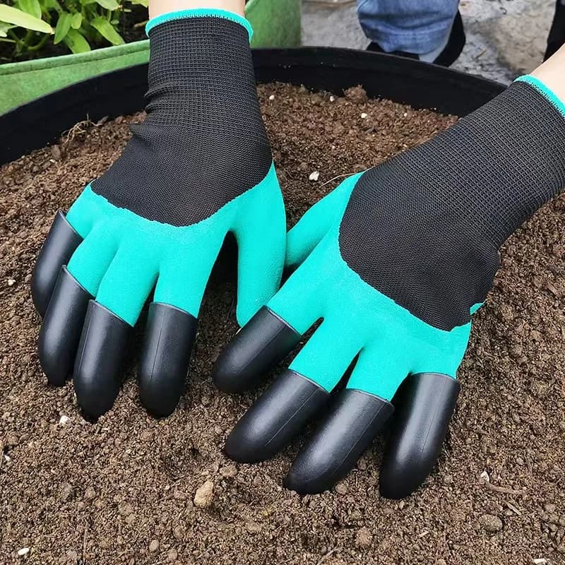1 paio di guanti da scavo da giardino Guanti in lattice antiscivolo resistenti alle punture per uso domestico Guanti con artigli traspiranti Protezione per le mani da giardinaggio