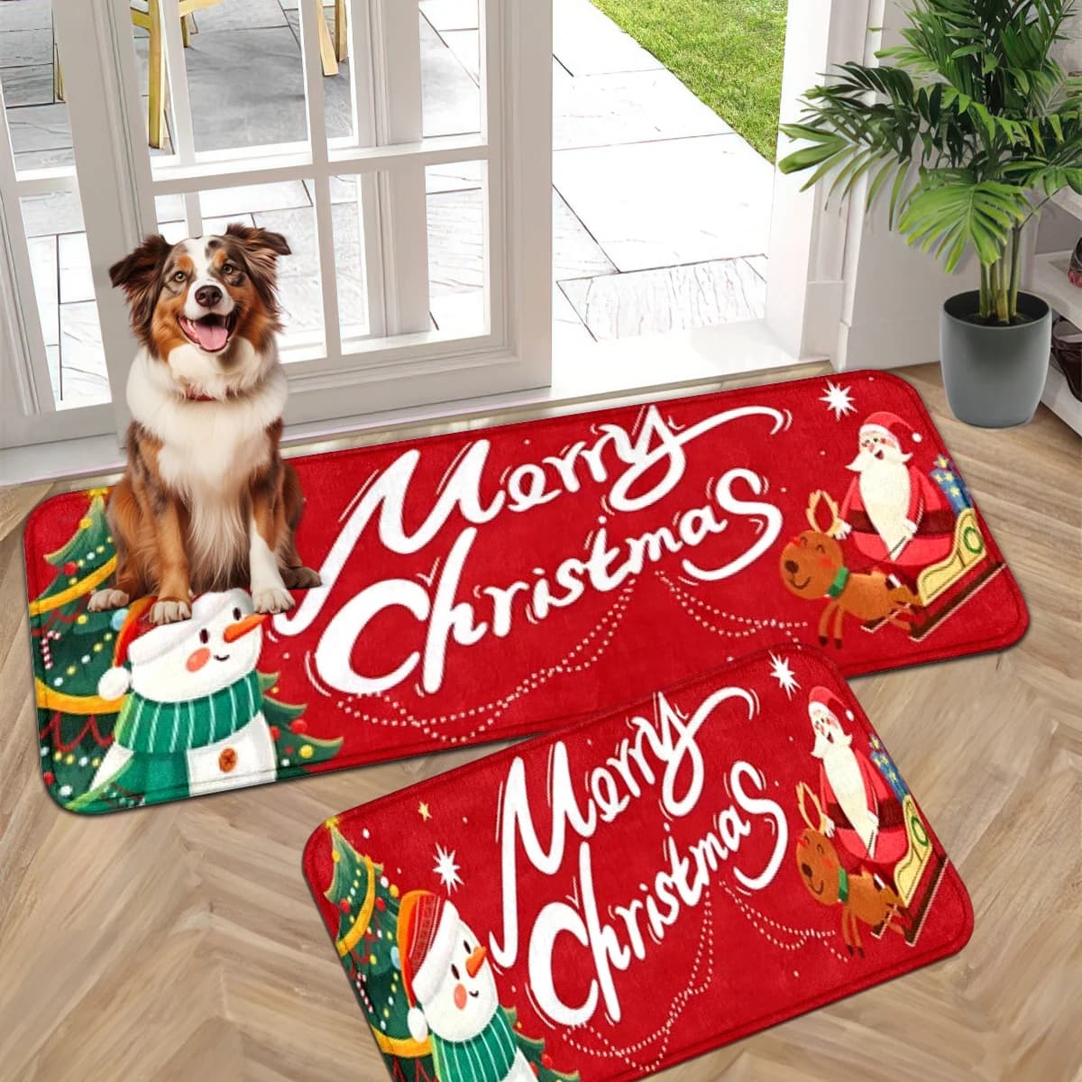 Christmas Halloween Cute Cartoon Animal Letter Print Flannel Area Rug, 1.2cm Thick Plush Cushioned Floor Mat, Machine Washable Soft Decor Doormat for Entryway Kitchen Bedroom Hallway Multi Style Holiday Daily Indoor Home Decor Carpet