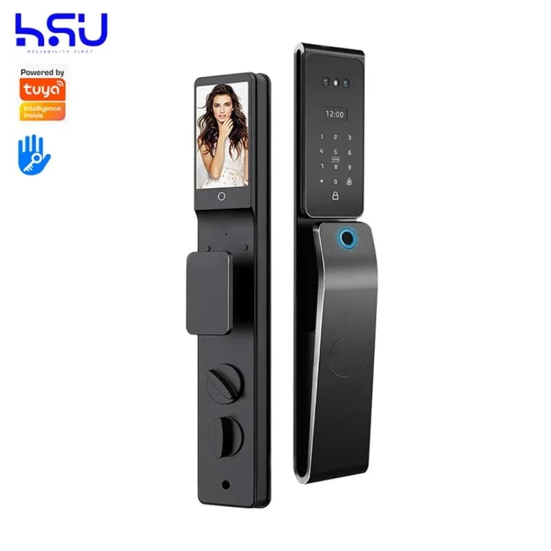 Camera Tuya Waterproof 3D Face Recognition Real Time Video Intercom Fingerprint Digital Smart Door Lock