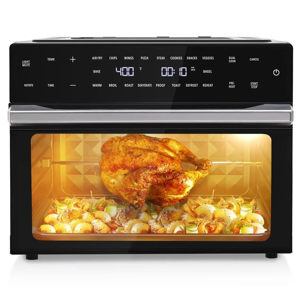 Forno Friggitrice ad Aria 18-in-1 da 32Qt per Cucina 2025, Combo Friggitrice ad Aria Senza Olio con Funzioni Girarrosto, Tostatura, Cottura, Arrosto, Riscaldamento e Altro Ancora