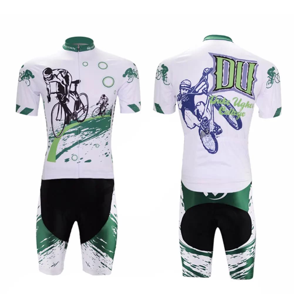 Set maglia da ciclismo da uomo, maglia da ciclismo su strada a maniche corte ad asciugatura rapida, pantaloncini da bicicletta con imbottitura in gel 3D, abbigliamento sportivo da equitazione MTB