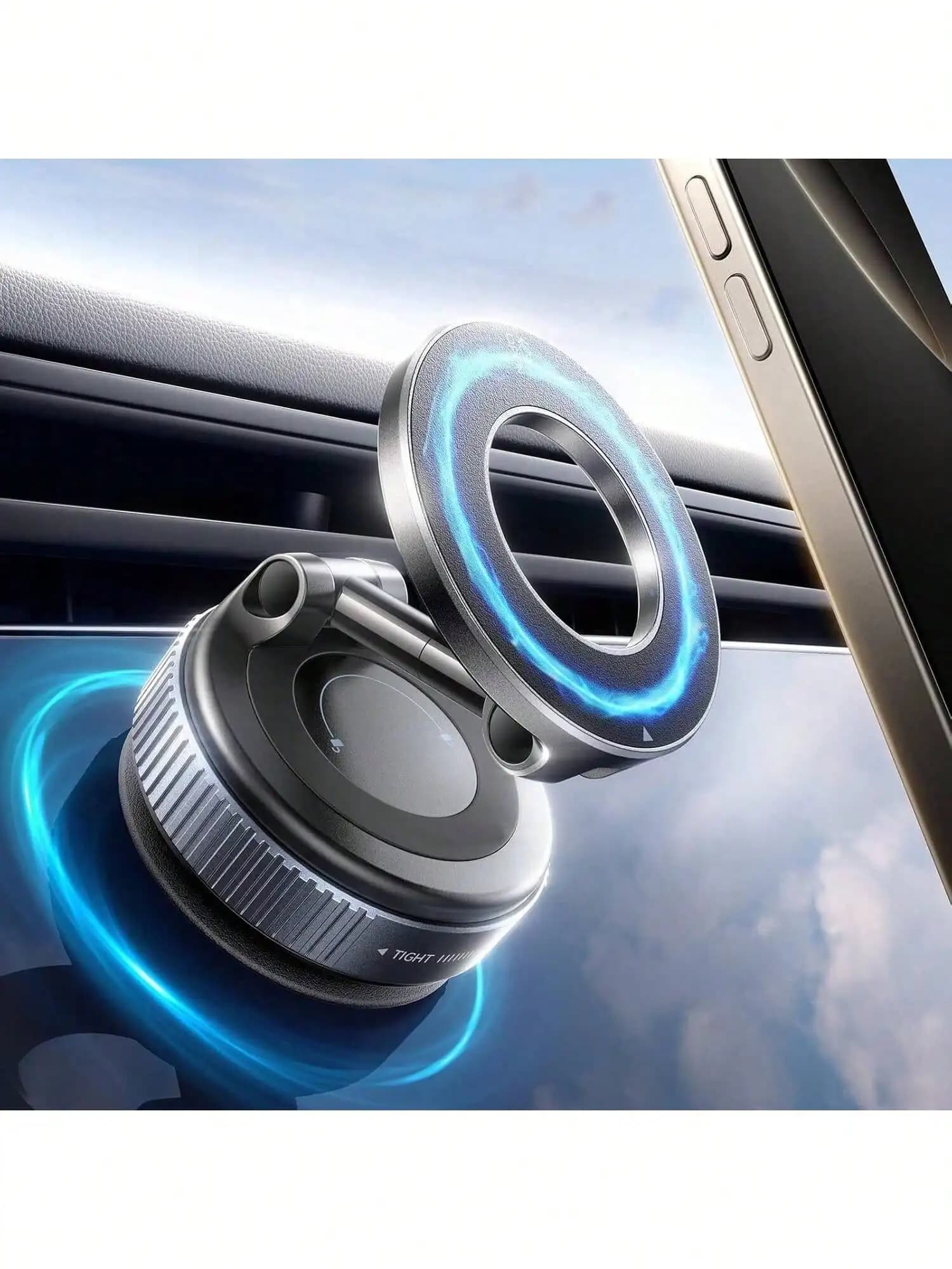 2026 New Foldable Magnetic Phone Holder, 360° Rotatable With Strong Magnet, Suction Mount For Car Dashboard, Glass And Tiles, Great Holiday Gift