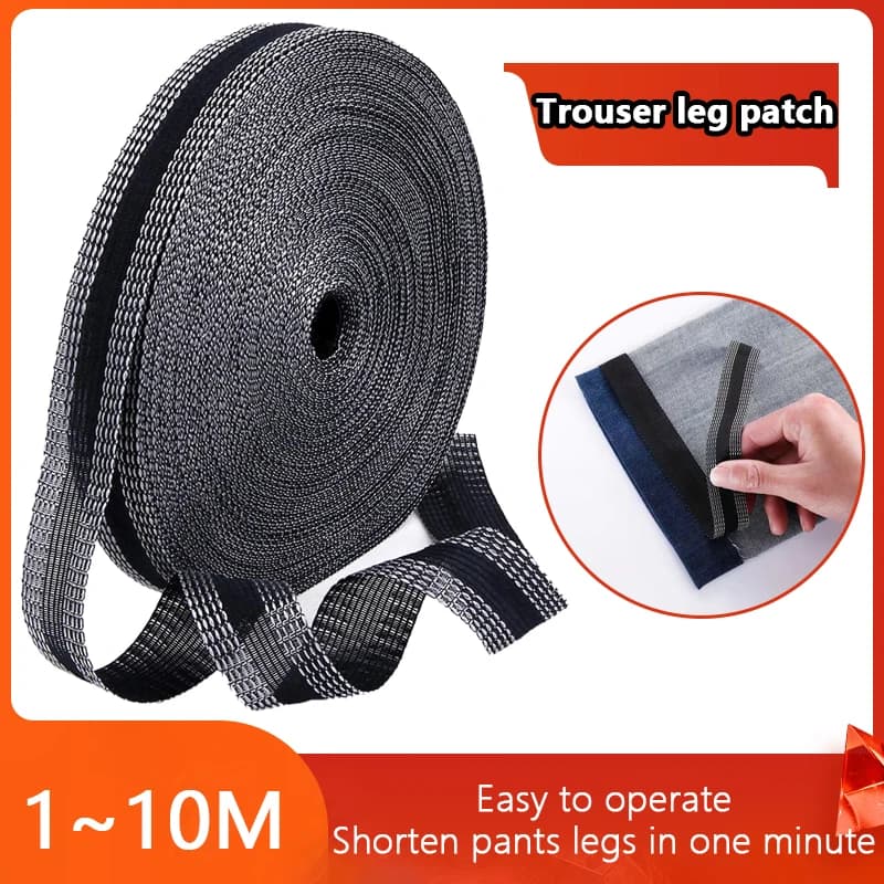 1-10M Self-adhesive Pants Hem Ribbon Paste Basket Pasta Iron-on Trousers Shorten Repair Jean Hemline Tape for Sewing Fabric DIY