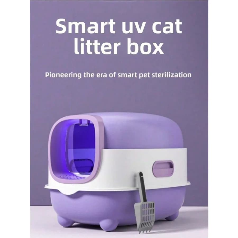 【New style】Foldable Large Cat Litter Box Enclosed Front Entry Design For Indoor Cats, Large Foldable Anti-Splash Box With Scoop
