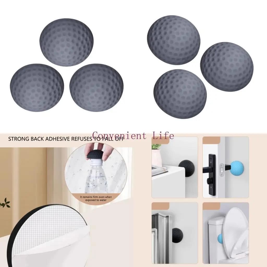 L1ee 3pcs tampone porte siliconiche riutilizzabili non slip wall protetto per piede sicuro soluzione chiusura silenziosa