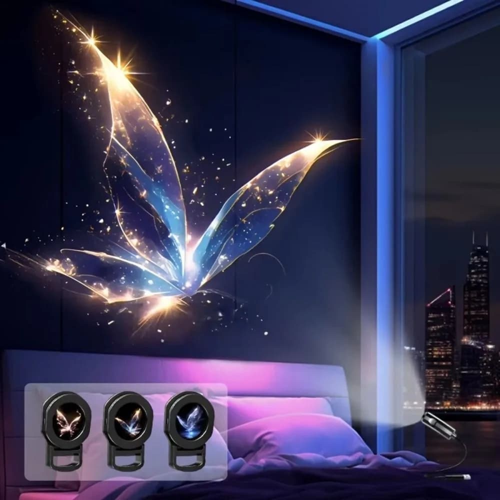 Proiettore LED USB con Modelli Regolabili, Design Portatile a Forma di Balena, Luce Notturna con Proiezione di Stelle Marine e Meduse