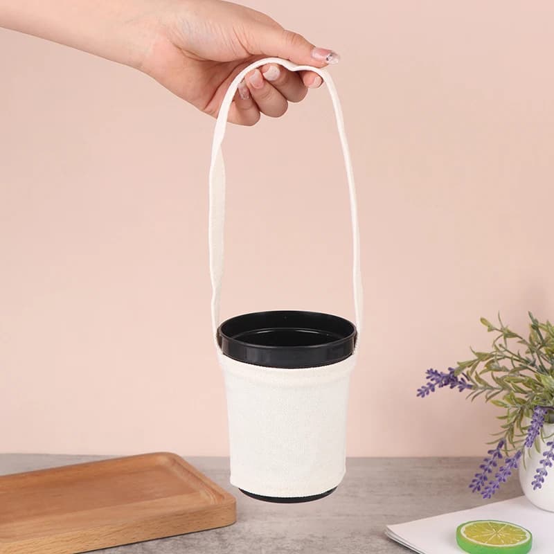 1Pc Drink Cup Set Milk Tea Bag Environmental Protection Canvas Bags Portable Cup Holder Bags Cups Accessories‘
