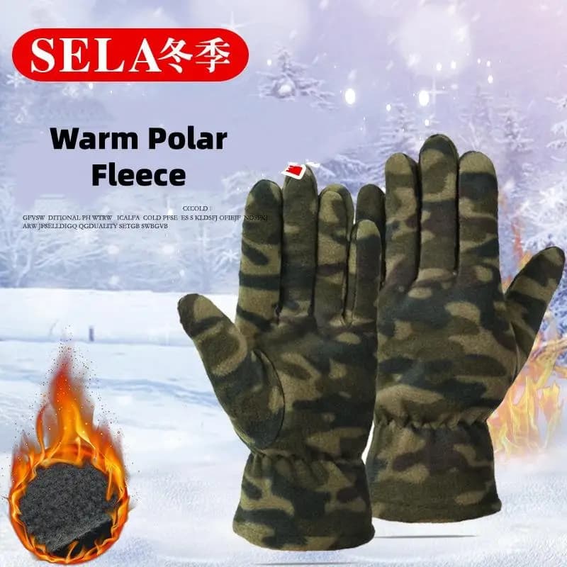Men's Open Air Sports Gloves Women's Polar Fleece Gloves Thickened Wear Resistant Cold Wear Resistant Hot Cycling Ski Gloves