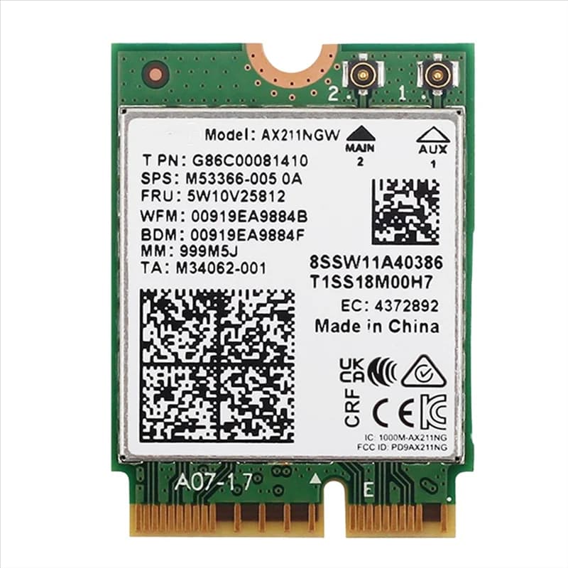 ABJG-AX211NGW WiFi 6E M.2 Key E CNVio2 Scheda di rete wireless dual band 2.4Ghz/5Ghz 802.11Ac Bluetooth