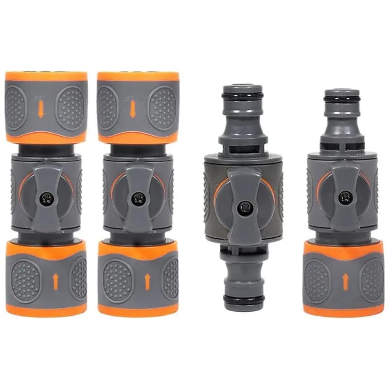 Adattatore per tubo dell'acqua a doppio flusso M11K, 4 valvole di chiusura per tubo da giardino, per giardinaggio, lavaggio auto, irrigazione