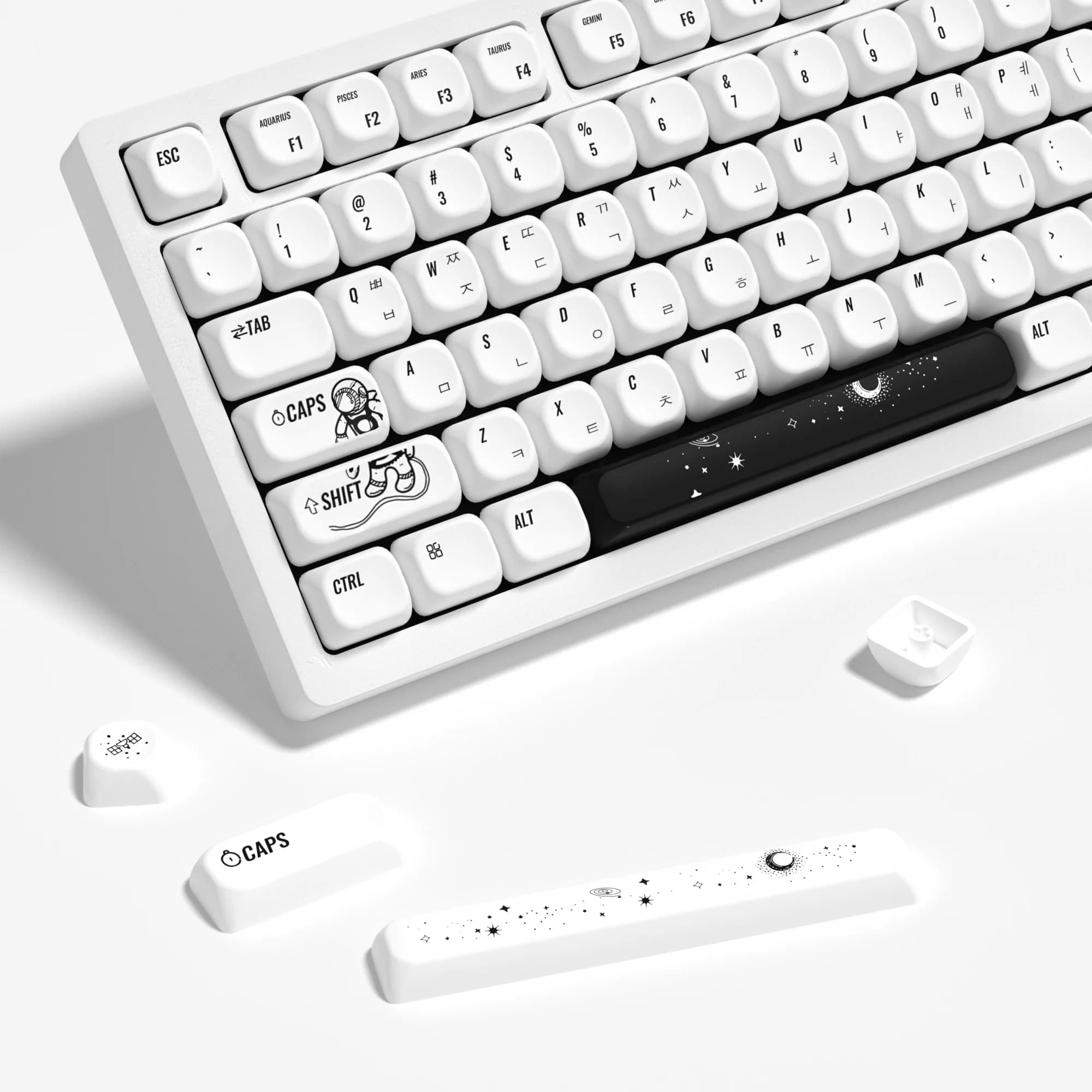 KBDiy spazio esterno coreano Keycap ISO MAC PBT Keycaps accessori da gioco per Mad 60he Gamer 60 tasti per tastiera meccanica coprimozzo KOA aula F87 F108 F99 Pro raven68 mad 60he 68he ajazz ak820 pro 60 ACE60 ACE68 RA