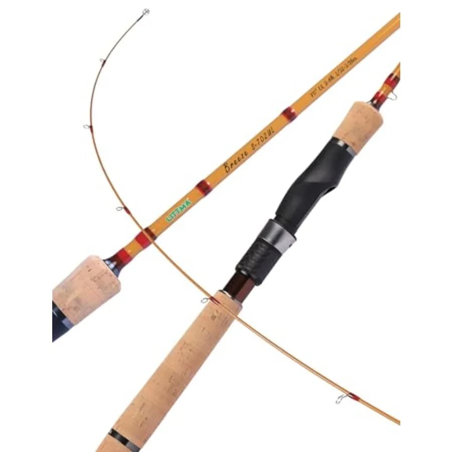 Canna da Pesca Ultraleggera Breeze ad Azione Rapida, Design in Carbonio a 2 Pezzi, Leggera per Trota e Crappie