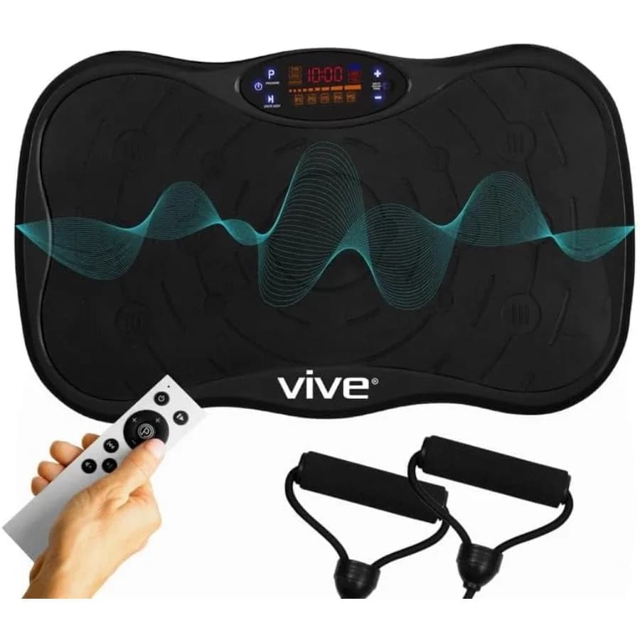 Piattaforma Vibrante Vive - Macchina per Esercizi con Vibrazione e Bande di Resistenza - Dispositivo per Drenaggio Linfatico